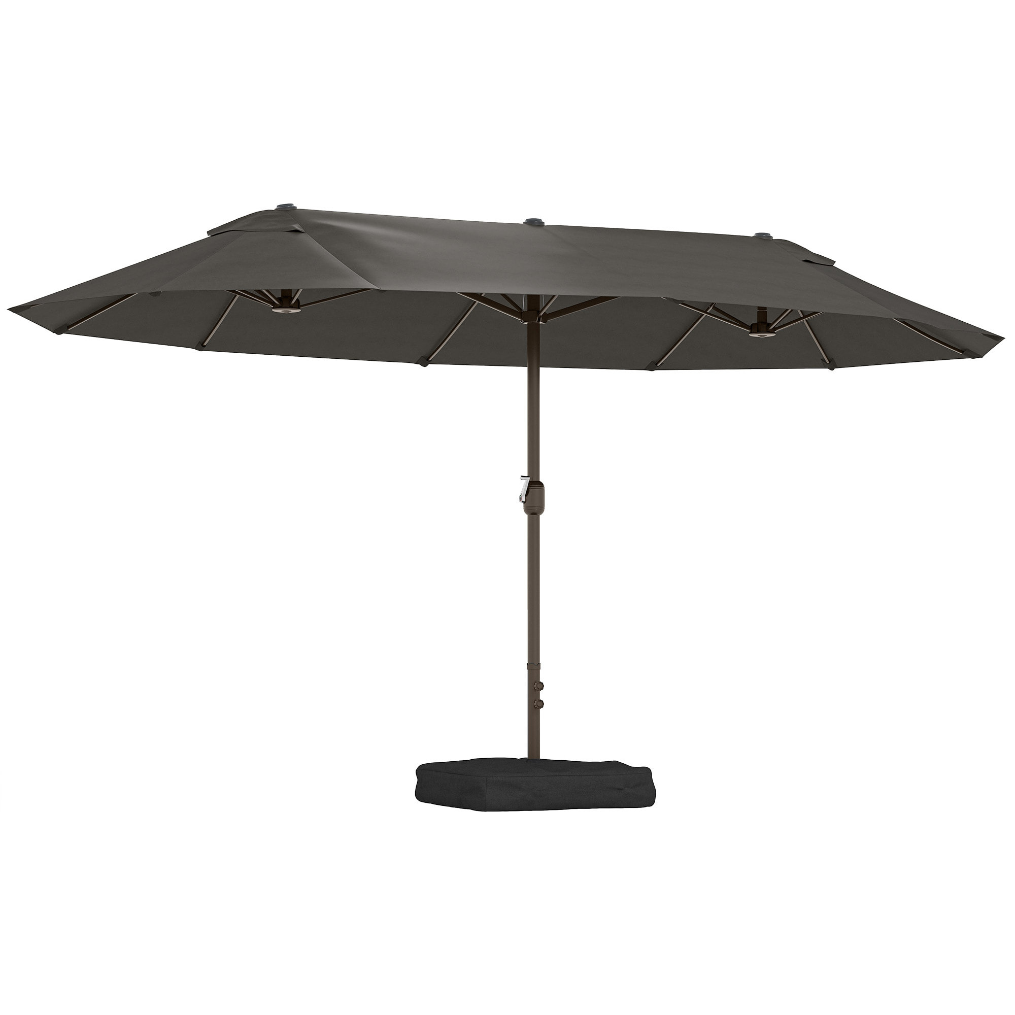 Parasol double rectangulaire – Grande zone d'ombre – Base incluse