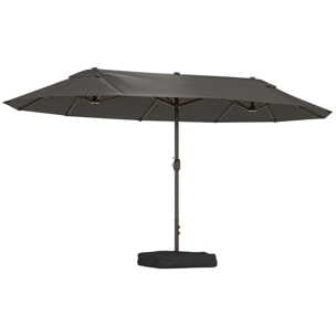 Parasol double rectangulaire – Grande zone d'ombre – Base incluse