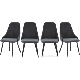 Lot de 4 chaises en tissu - SOAN