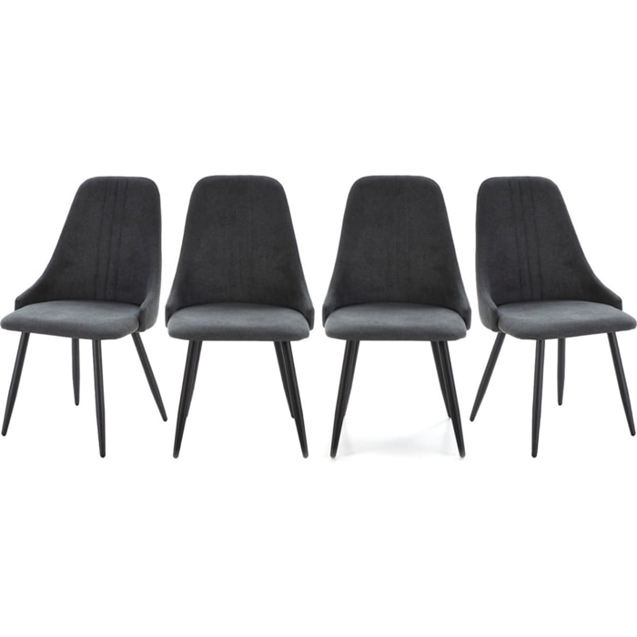 Lot de 4 chaises en tissu - SOAN