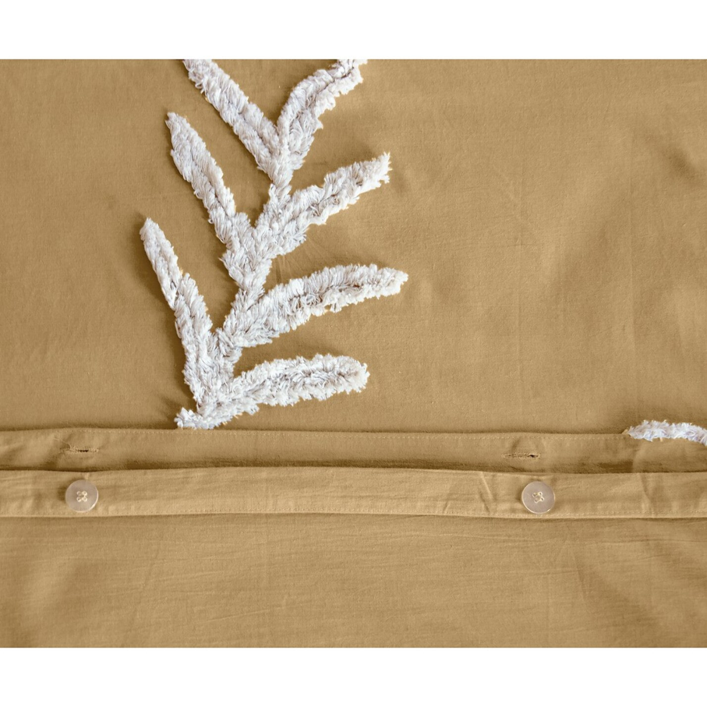 Parure housse de couette coton beige