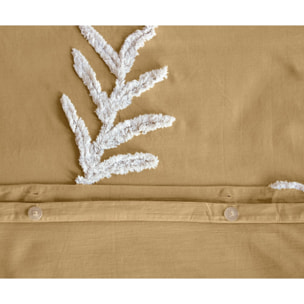 Parure housse de couette coton beige