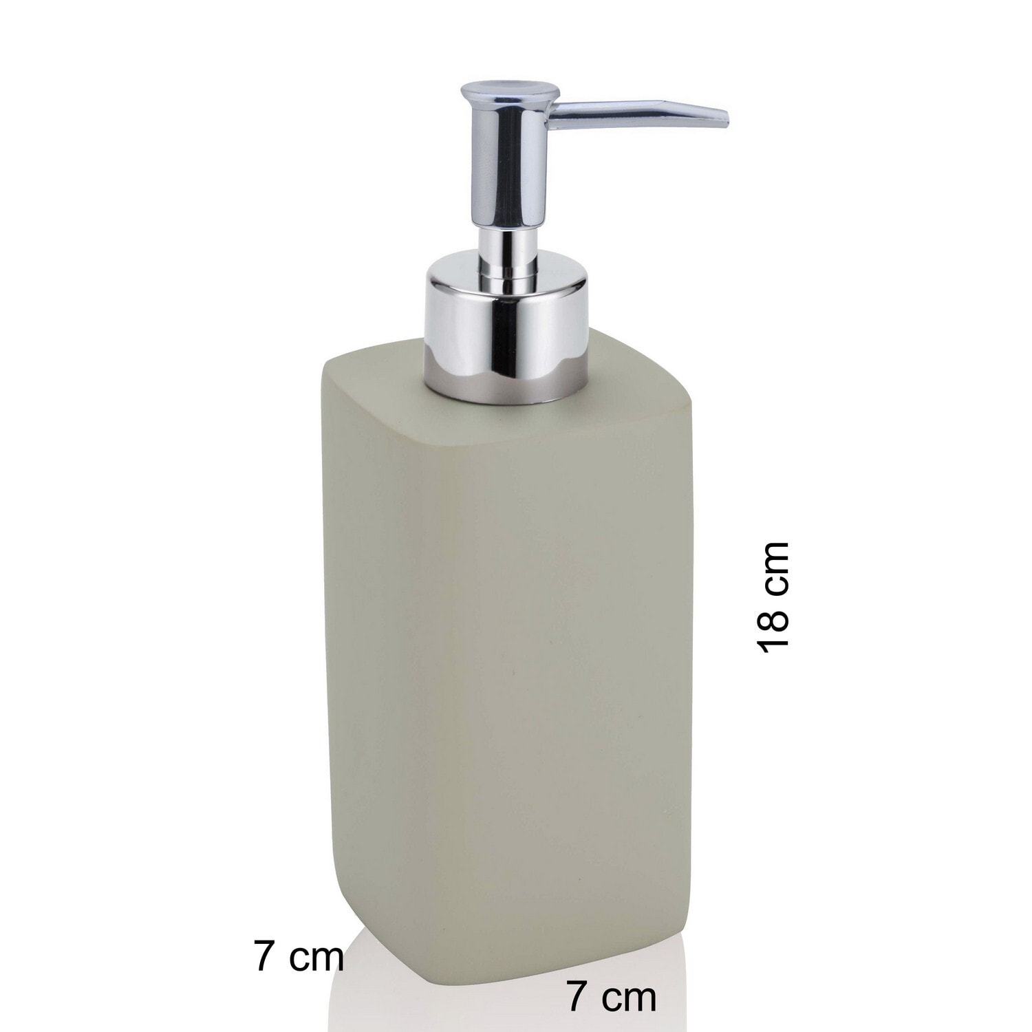 Distributeur de savon Tomasucci ELEGANT, en céramique, beige, 7 × 7 × 18 cm