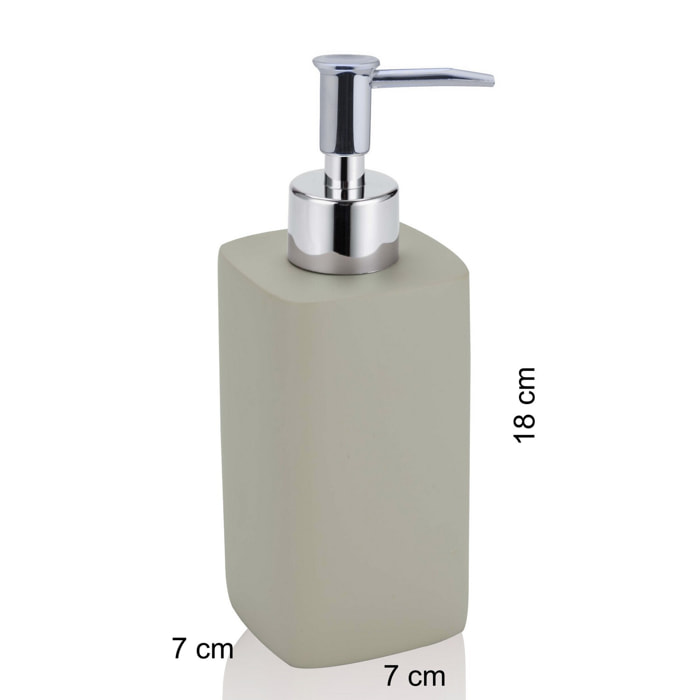 Distributeur de savon Tomasucci ELEGANT, en céramique, beige, 7 × 7 × 18 cm