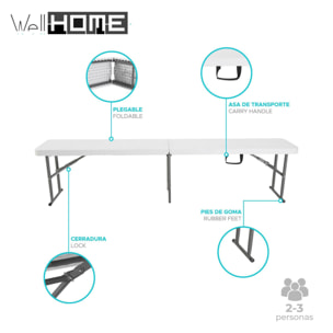 Well home - banco plegable 183x30x43cm