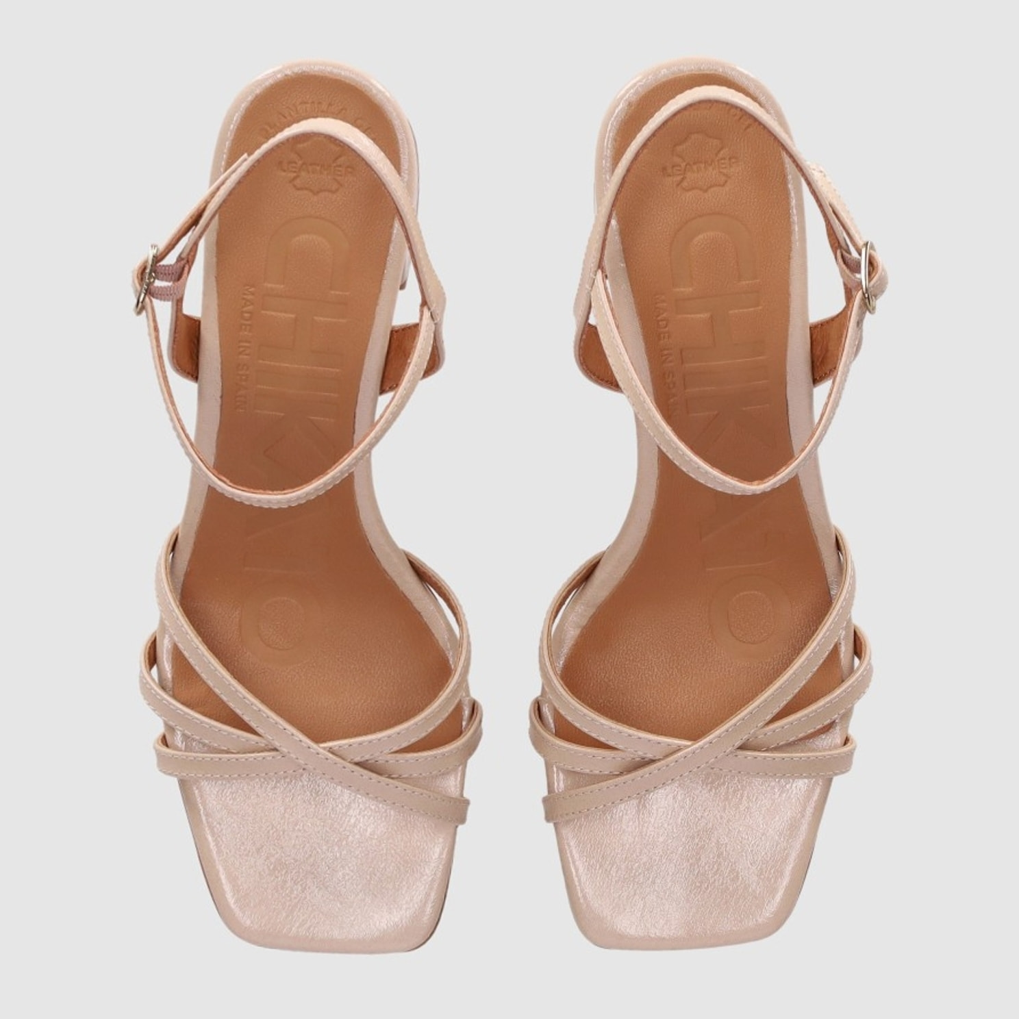 Sandalias - Beig - Tacón: 4 cm