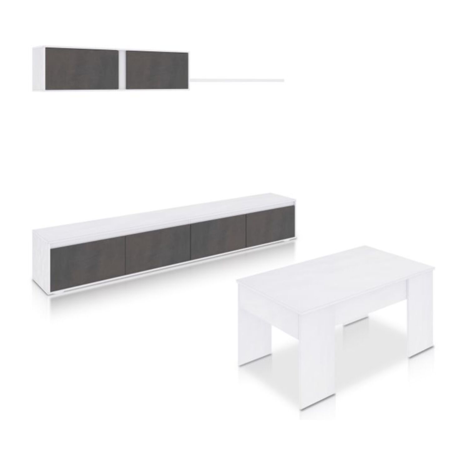 Pack salón con mesa de centro Arlet Plus V2 Blanco Artik (Blanco Mate) - Óxido