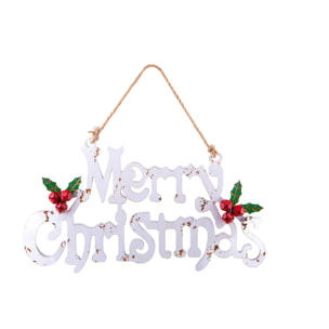 Decoro Merry Christmas - Pezzi 1 - Colore Bianco - 34x61Hx6cm - Bianchi Dino