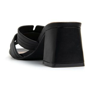 Sabot con fascia profilata - NERO