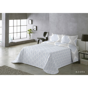 COLCHA ESTAMPADA REVERSIBLE AZURA AZUL