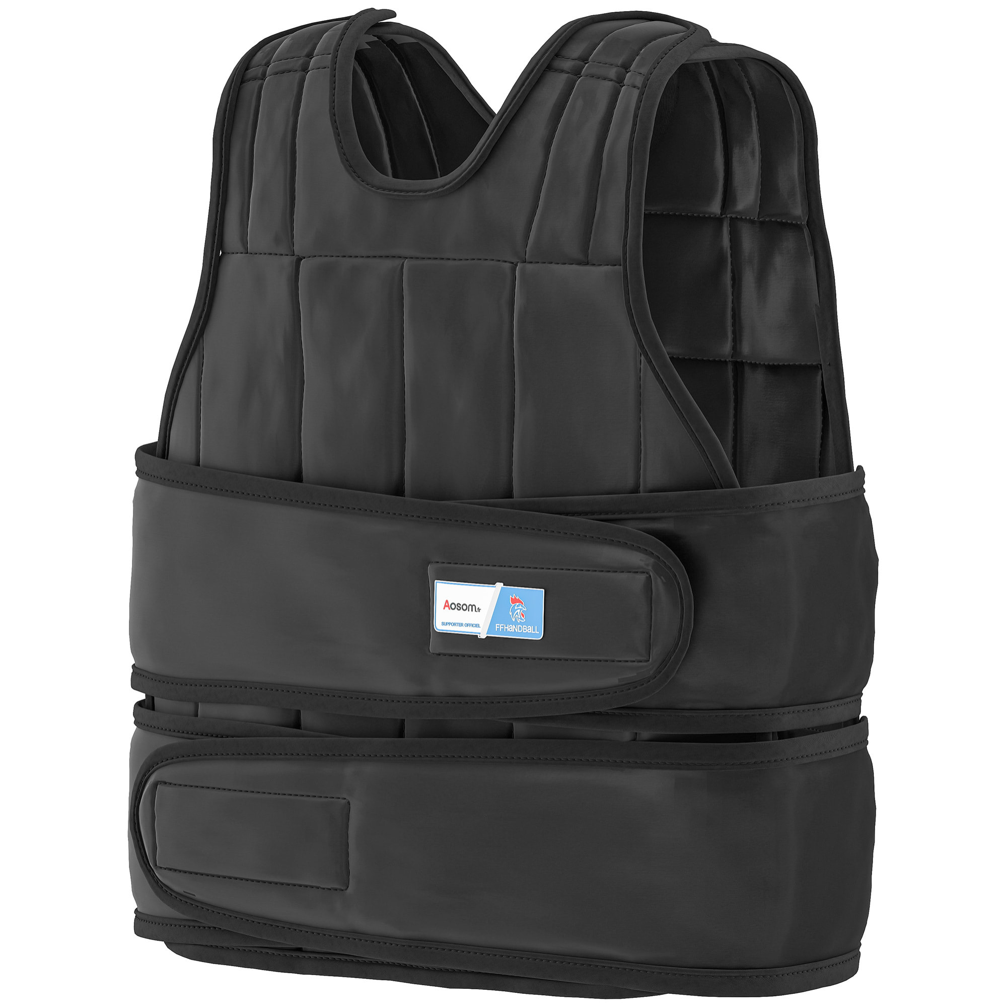Gilet lesté réglable veste lestée 20 Kg max. poids amovibles entrainement musculation exercice boxe oxford noir