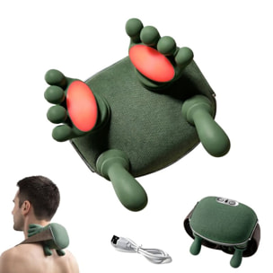 Appareil de massage Shiatsu épaules et nuque Vert Herzberg HGMSG30