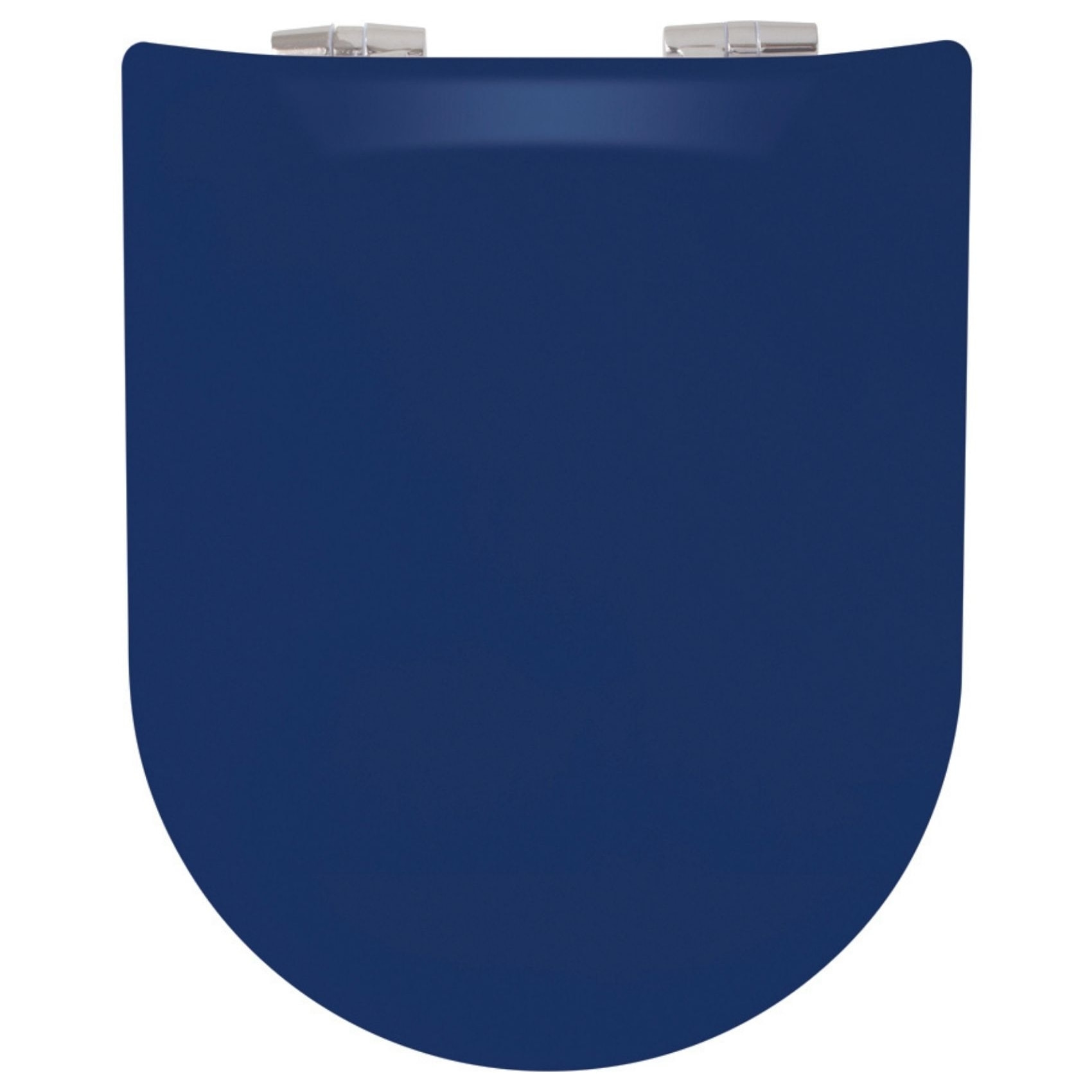 Abattant uni wood slim double avec descente assistée - Bleu Roi