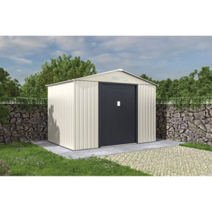 Abri de jardin métal "Nebraska" - 5,29 m2 (4,83 m2 au sol) - Beige