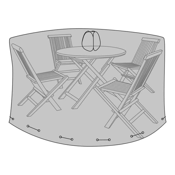 Telo Protettivo Luxury per Tavolo Rotondo 180 cm con 4 Sedie — Nero