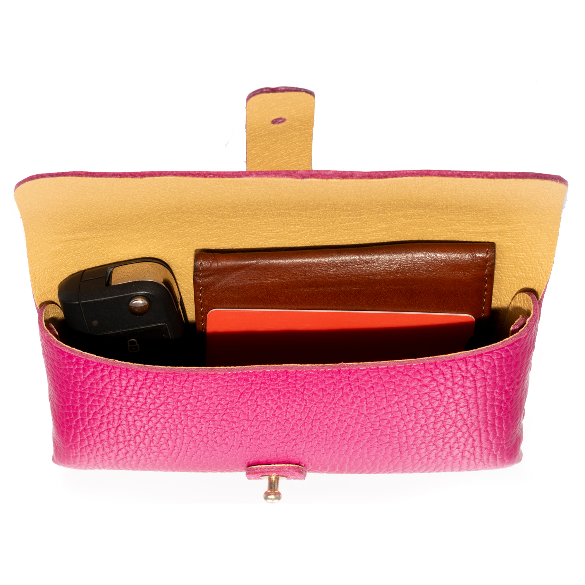 Argelato mini borsa / portafoglio donna. Dollaro in vera pelle.