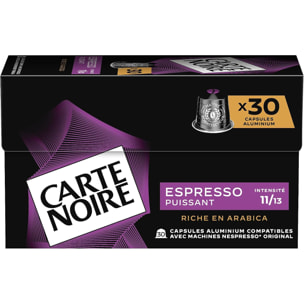 Café Espresso Puissant n°11 x30 - Capsules compatibles Nespresso en aluminium