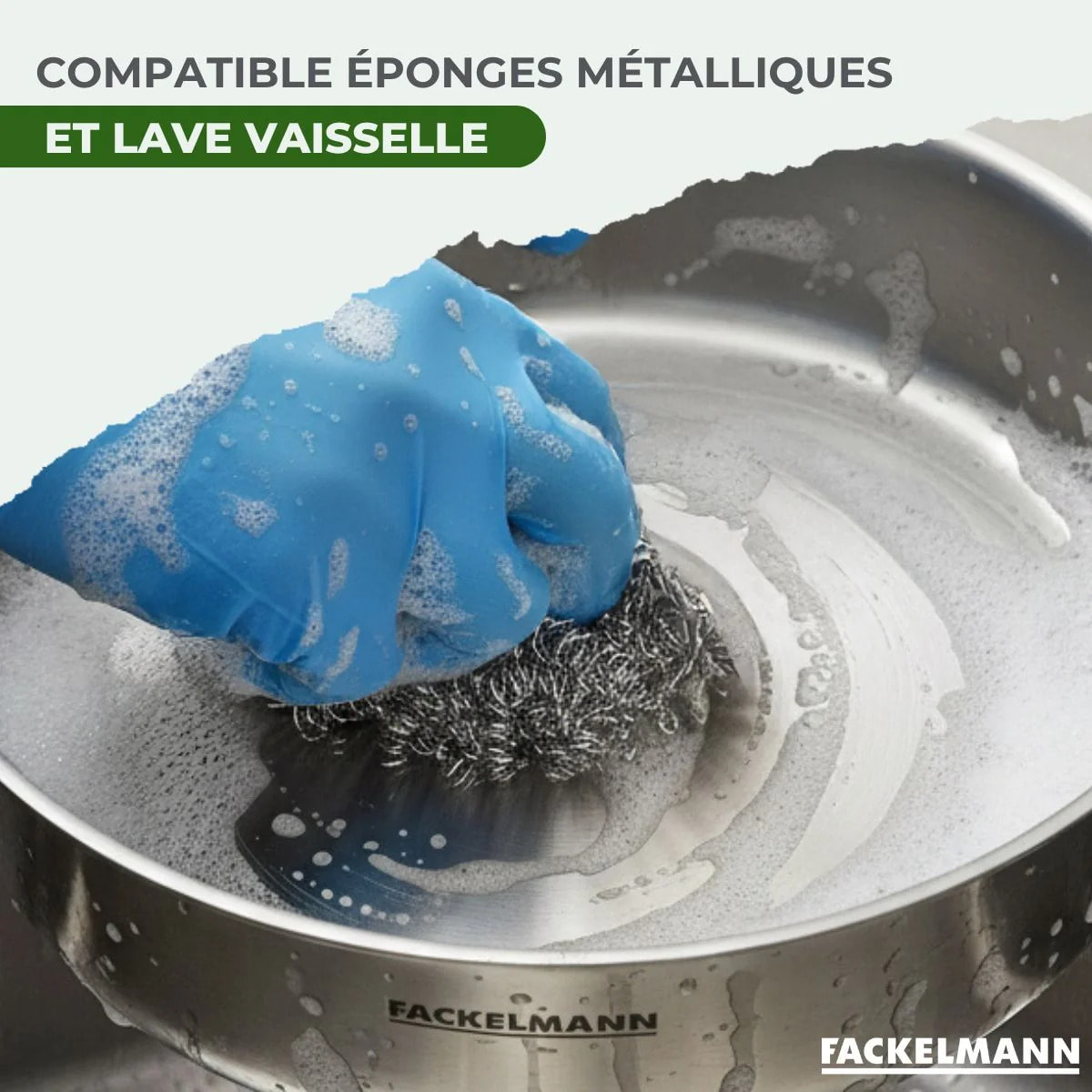 Batterie de cuisine avec 2 faitouts 20/24 cm en inox sans PFAS Fackelmann Vita3