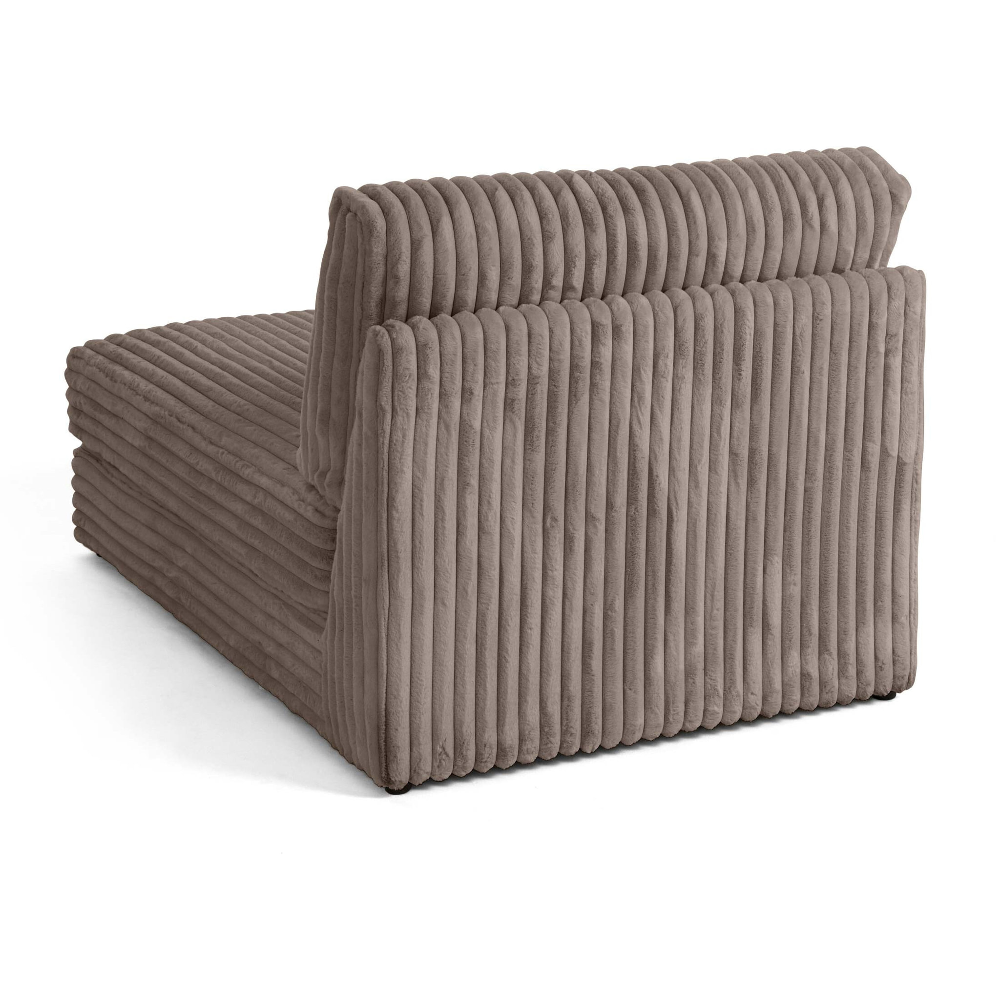 Jasper - module méridienne - en fausse fourrure côtelée - Taupe