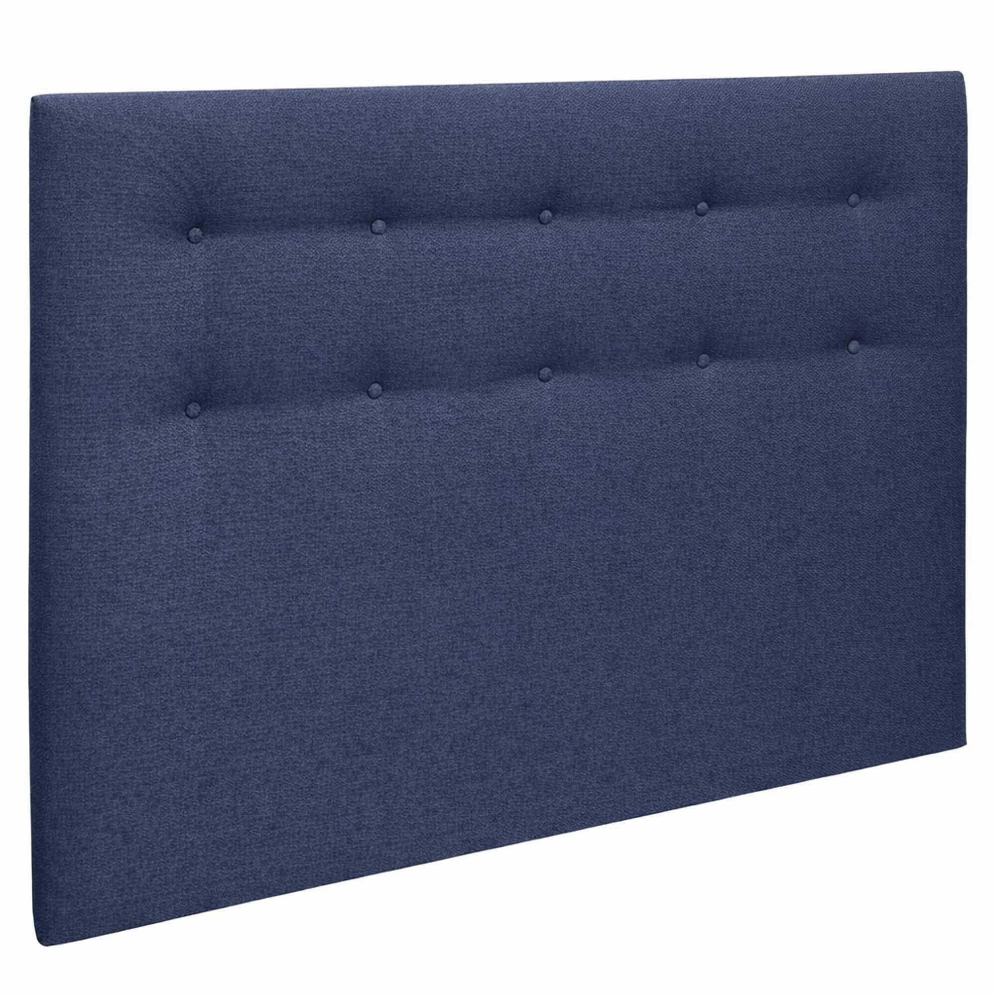 Ensemble matelas mousse haute résilience CALLISTO, H29 cm, accueil mémoire de forme, sommier et tête de lit bleu