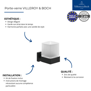 Porte-verre + Distributeur de savon VILLEROY & BOCH Elements Striking noir mat