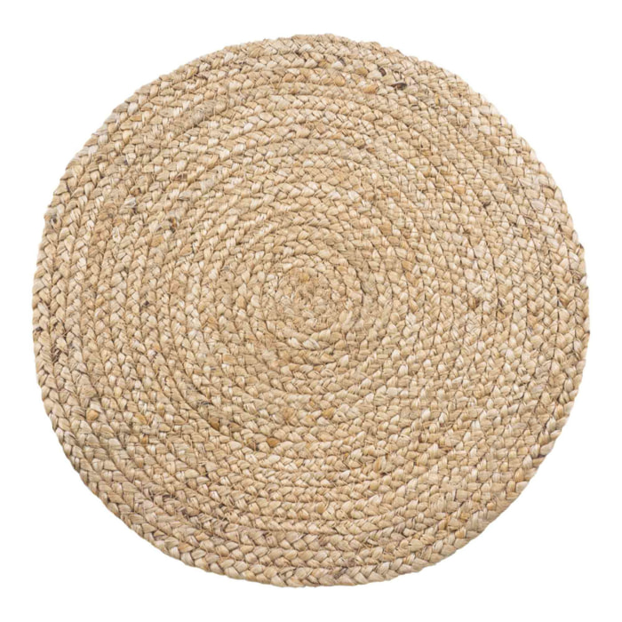Set 4 tovagliette rotonde in iuta intrecciata naturale ø38 cm