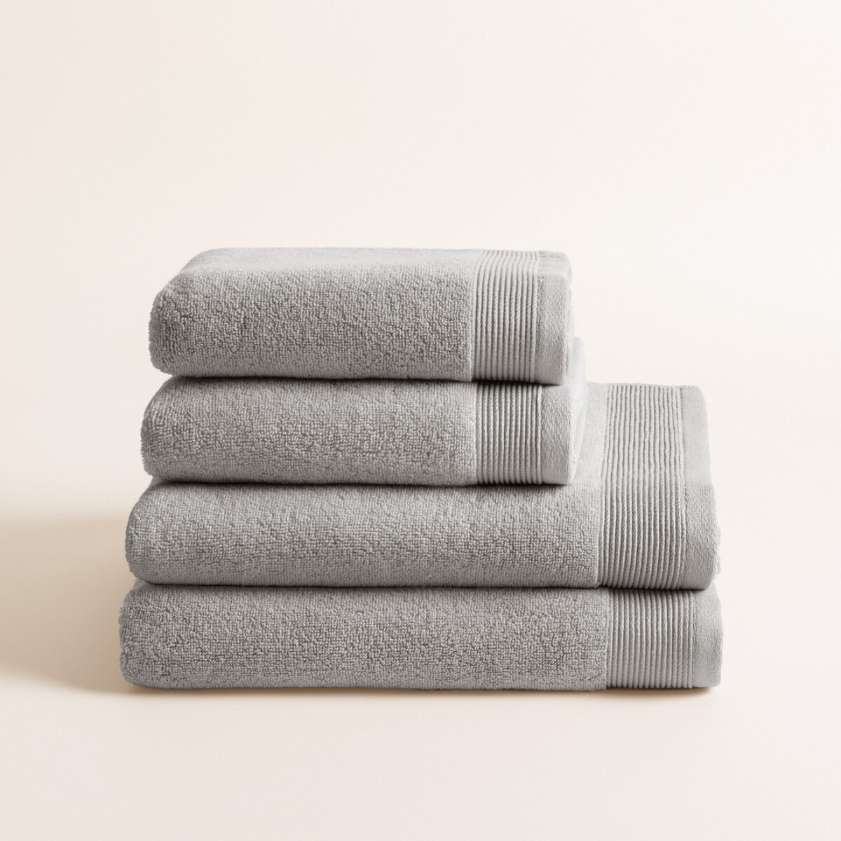 Lot de 4 serviettes Harmony Titanium - Zero Twist - 600 grammes