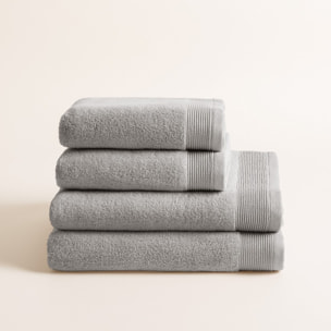 Lot de 4 serviettes Harmony Titanium - Zero Twist - 600 grammes