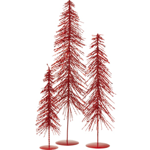 J-Line décoration Sapin De Noël Paillettes - plastique - rouge - large