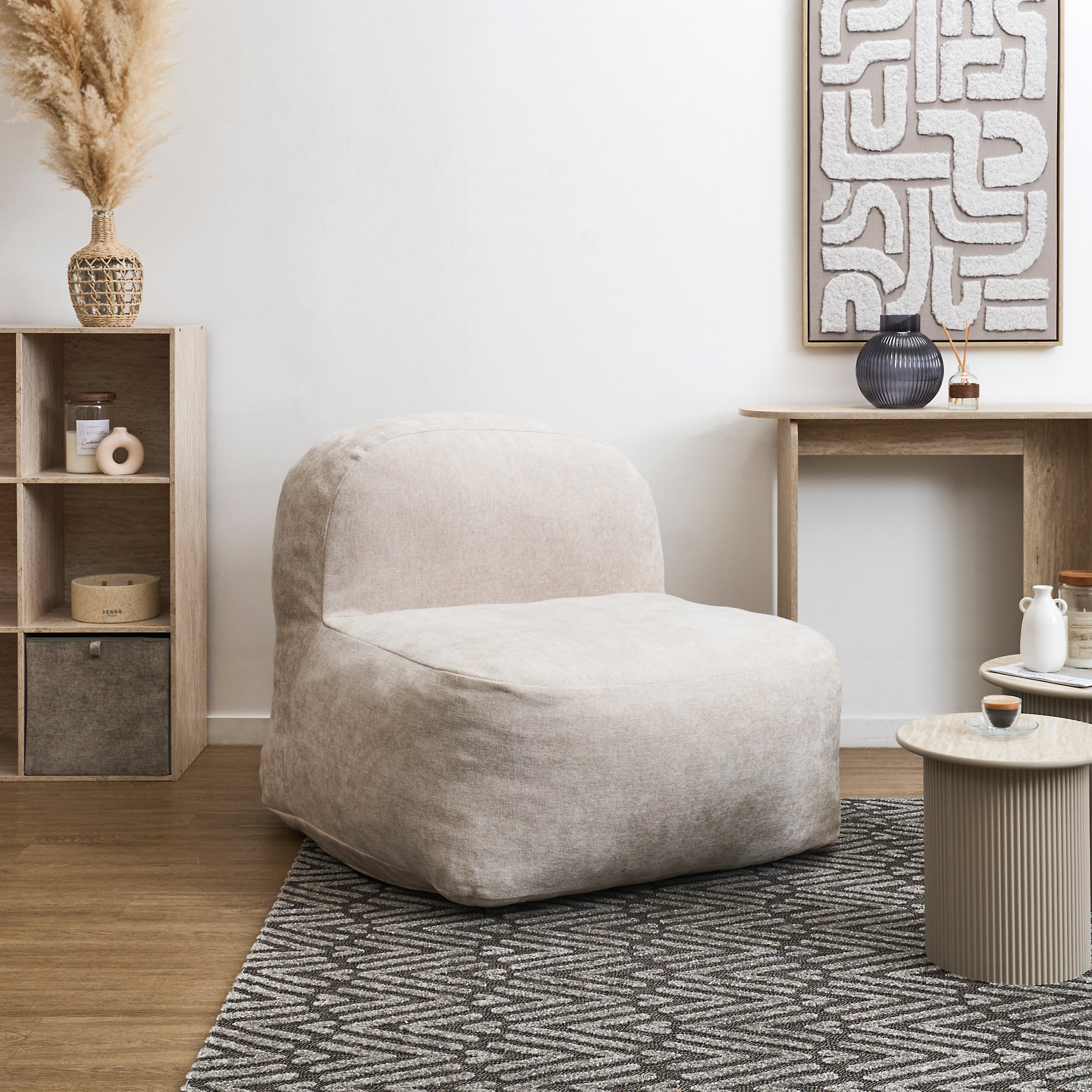 Fauteuil - HOME DECO FACTORY - Emilia - Compact - Doux - Beige