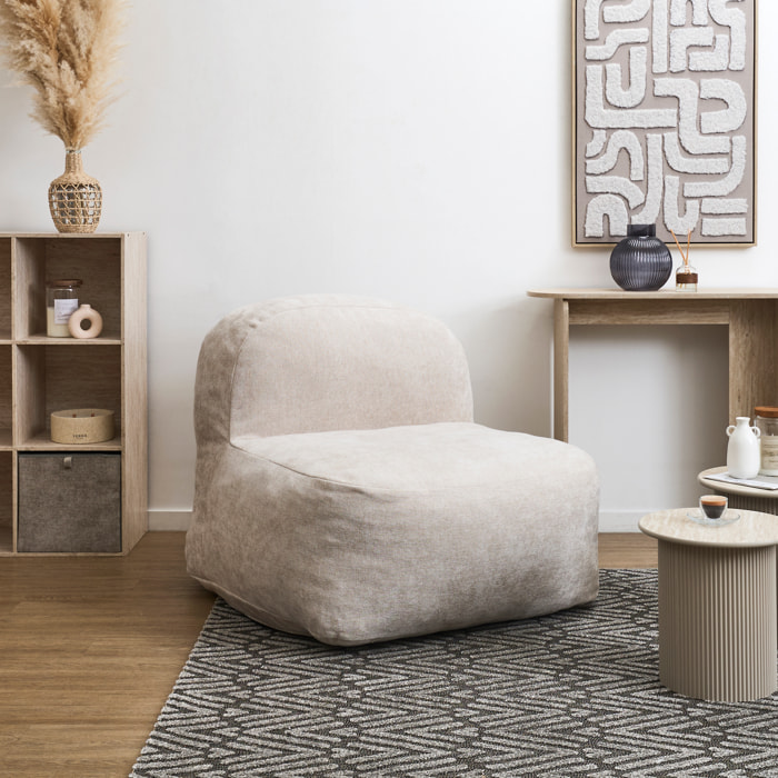 Fauteuil - HOME DECO FACTORY - Emilia - Compact - Doux - Beige