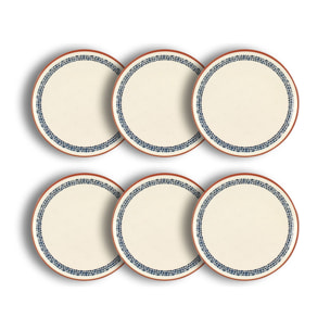 Lot de 6 assiettes à dessert en faïence blanche 20cm AMATXI