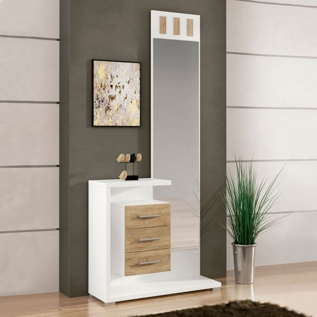 Mueble de recibidor Prisma Cambria - Blanco