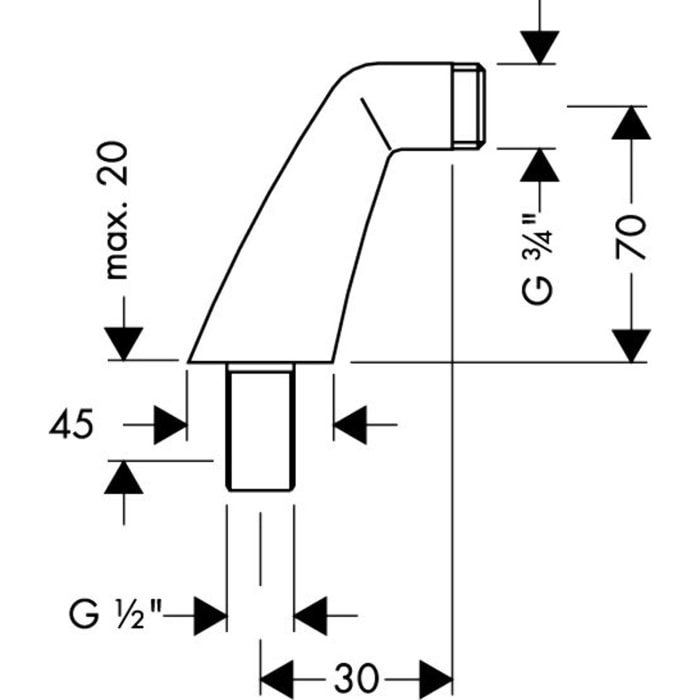 Kit de 2 colonnettes pour montage de robinet sur bord de baignoire