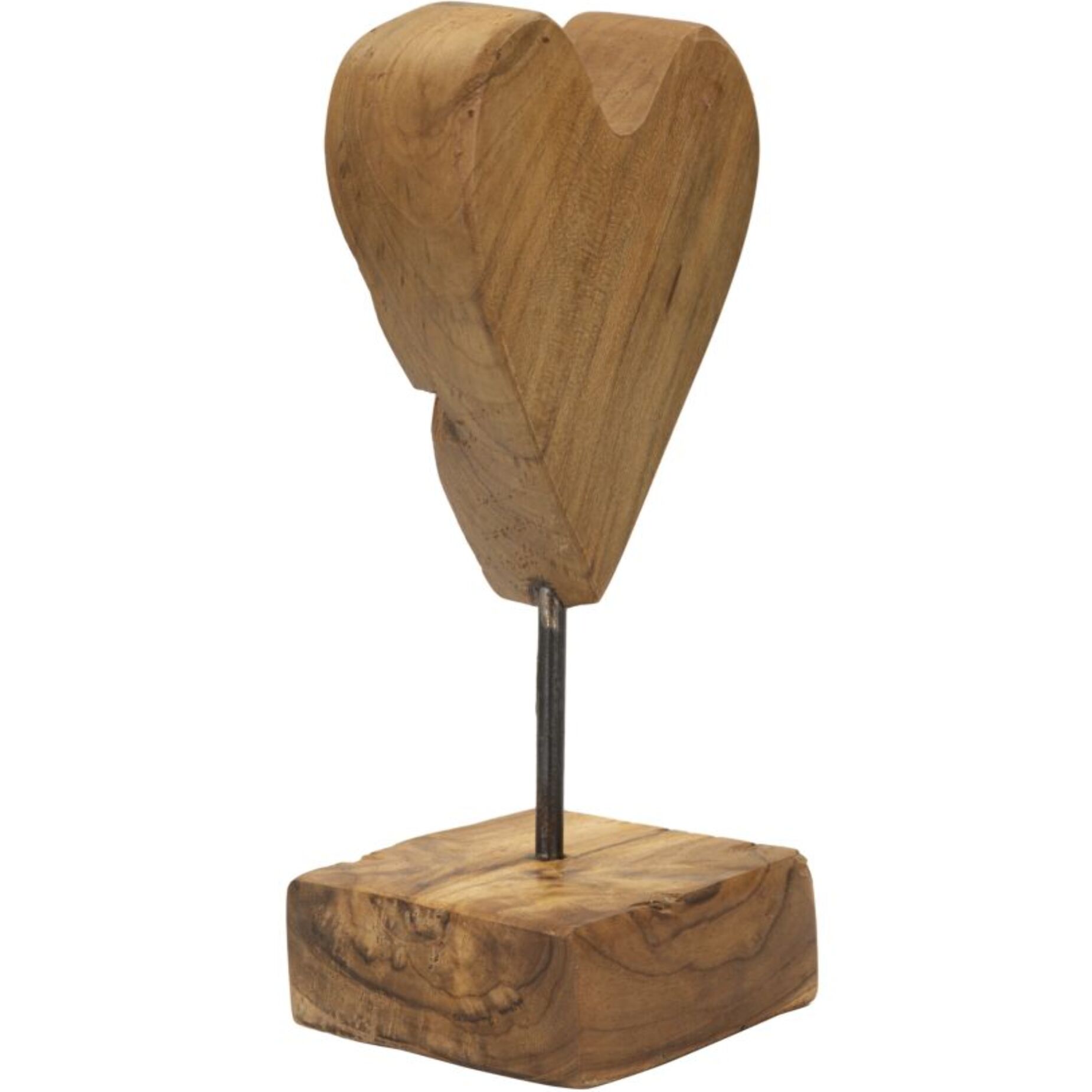 SCULTURA CUORE IN TEAK RIC. CM 10X10X25 (PEZZI UNICI - NON RIP. IN SERIE)