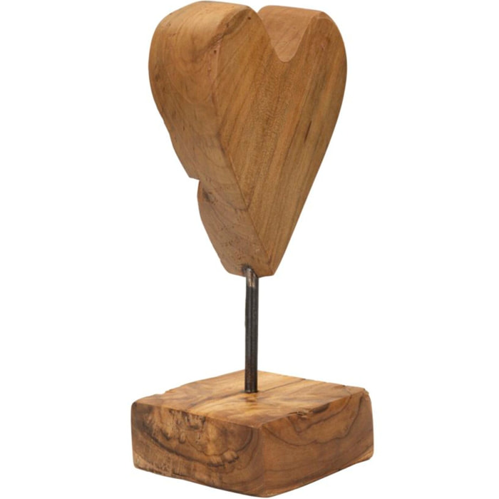 SCULTURA CUORE IN TEAK RIC. CM 10X10X25 (PEZZI UNICI - NON RIP. IN SERIE)