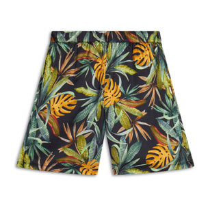 Pantaloncini donna in satin di viscosa a fantasia tropical