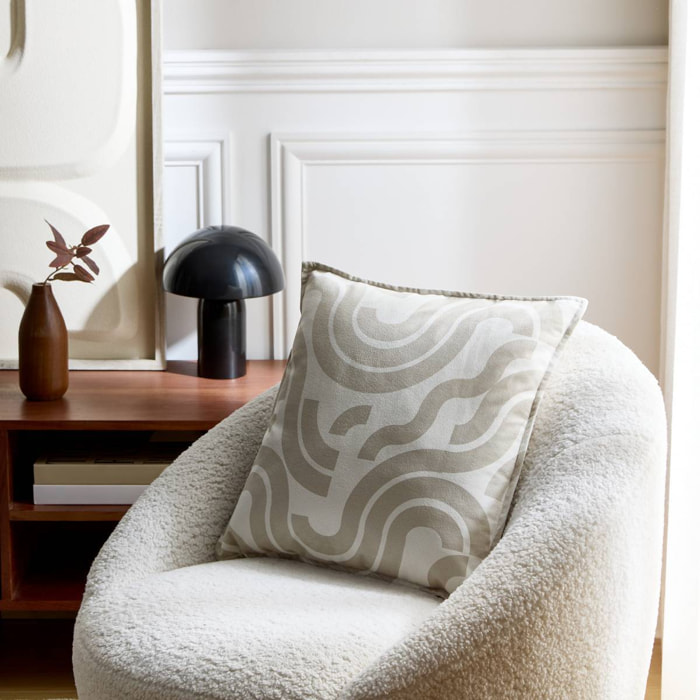 Coussin Lilou carré 45x45cm imprimé ivoire