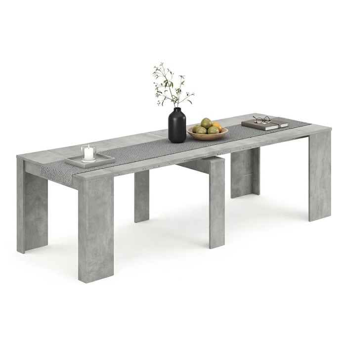 Mesa consola extensible en cemento 50-235x90 cm Denis Cemento