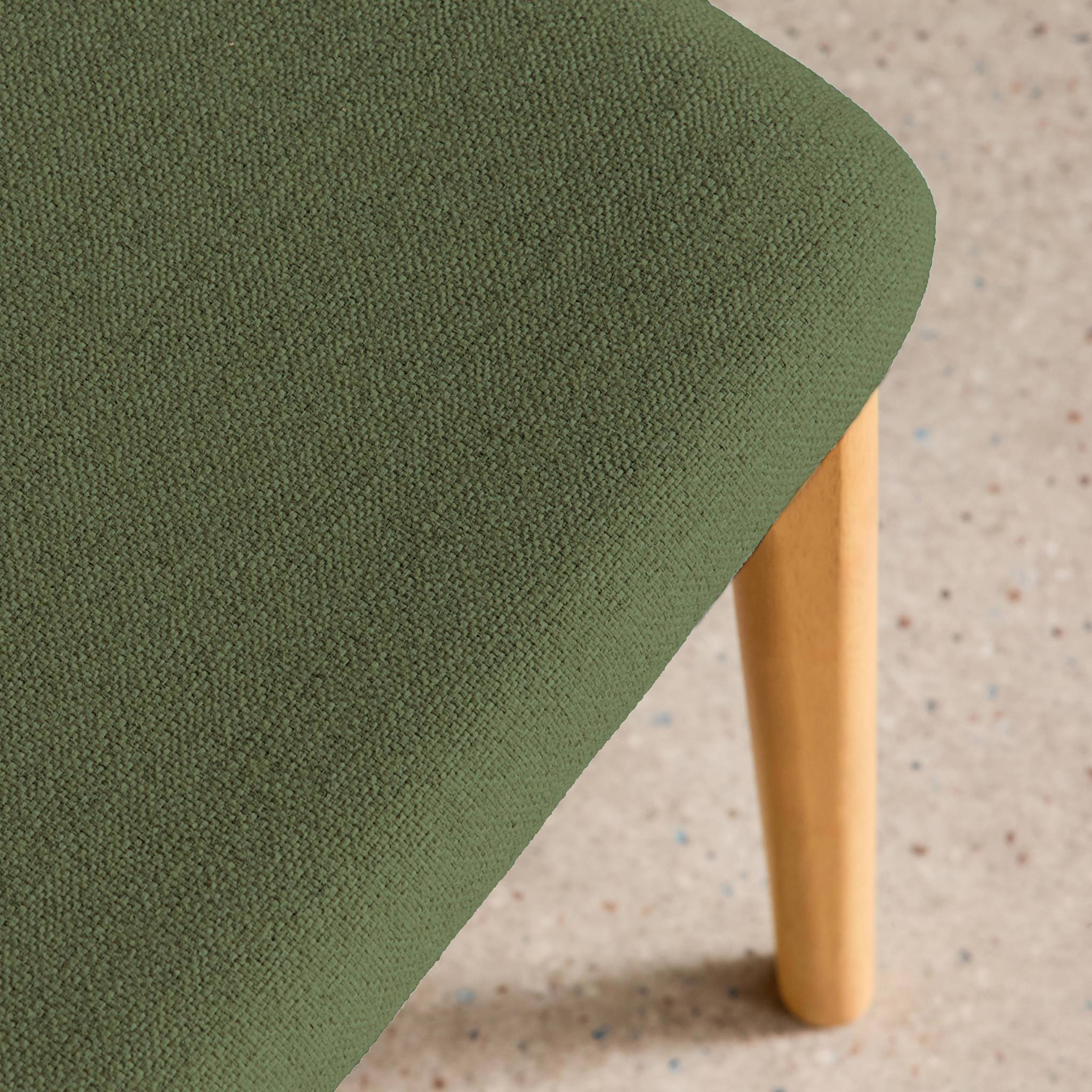 Chaise vintage bois d'hévéa naturel et tissu (lot de 2) ARIA
