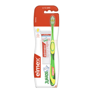 Pack de 12 - elmex - Brosse à dents souple elmex® Anti-Caries Junior 6-12 ans & Dentifrice 12ml