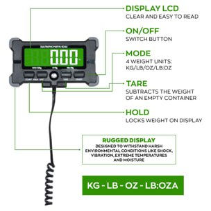 Denagram - Bilancia Industriale Pesa Pacchi 120Kg con Display LCD a Batteria e USB
