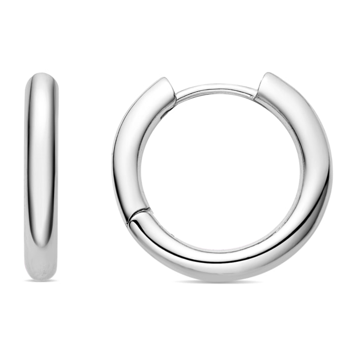 Pendientes de 20mm de diámetro con Circonita Brillante acabados en rodio