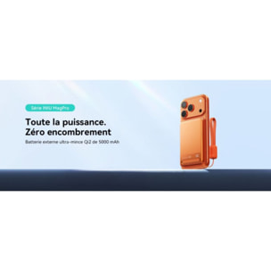 Batterie externe INIU 5000 mAh Magnet Qi2 MagPro slim orange