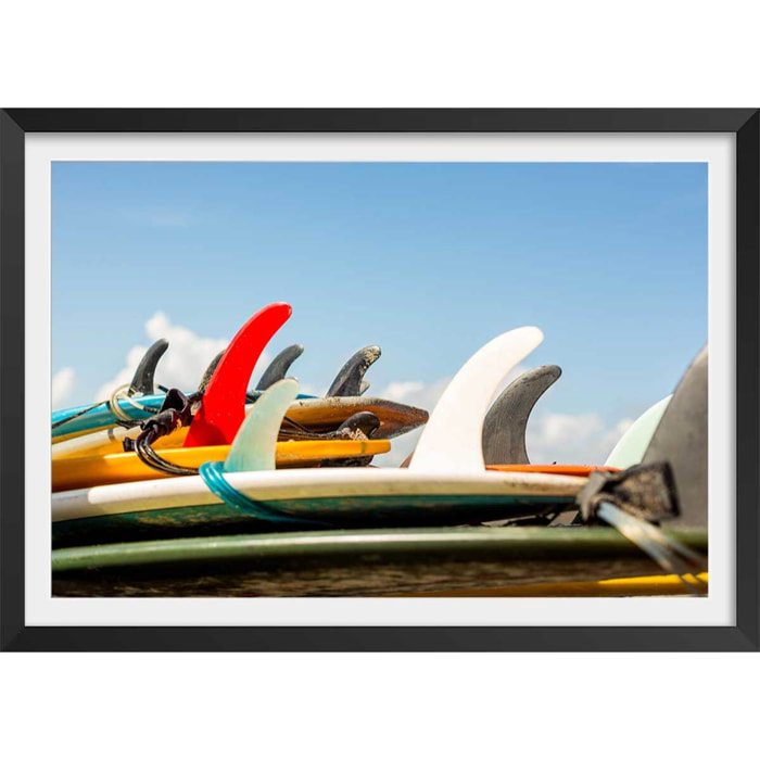 Affiche surf et derives Affiche + cadre en bois - Noir