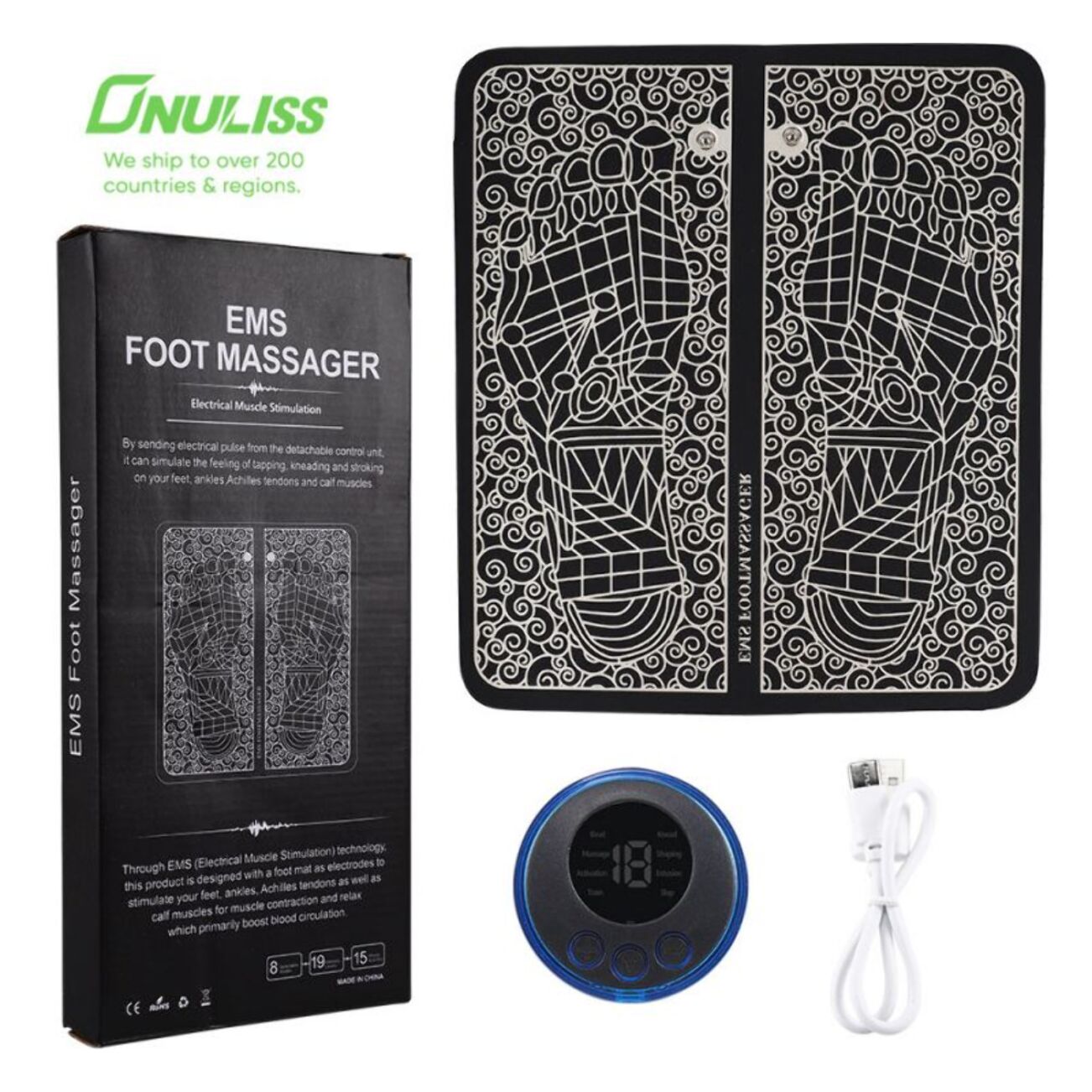 Tapis de massage des pieds automatique electrique Herzberg HG04258