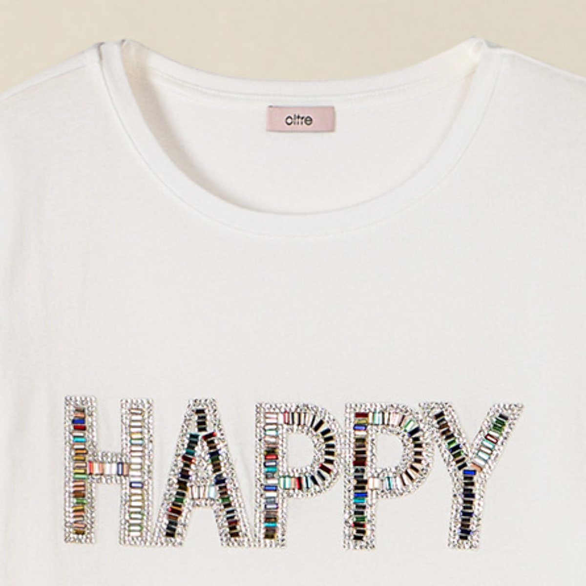 Oltre - T-shirt con applicazione lettering - Bianco