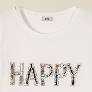 Oltre - T-shirt con applicazione lettering - Bianco