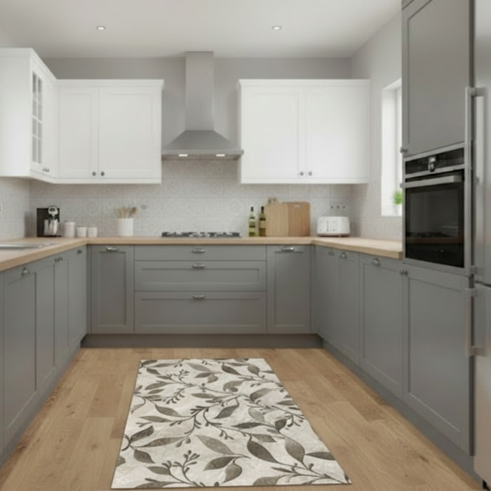 CASSESE HOME Passatoia/Tappeto Bordato in Poliestere con Retro Antiscivolo in PVC Made in Italy_Dec.1152