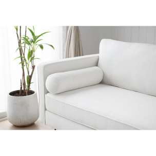 Canapé 3 places blanc bouclette et pieds métal SUN